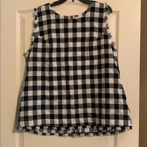 Cotton Bleu black and white gingham top.